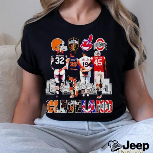 Cleveland Jim Brown Mark Price Bob Feller and Archie Griffin signatures shirt