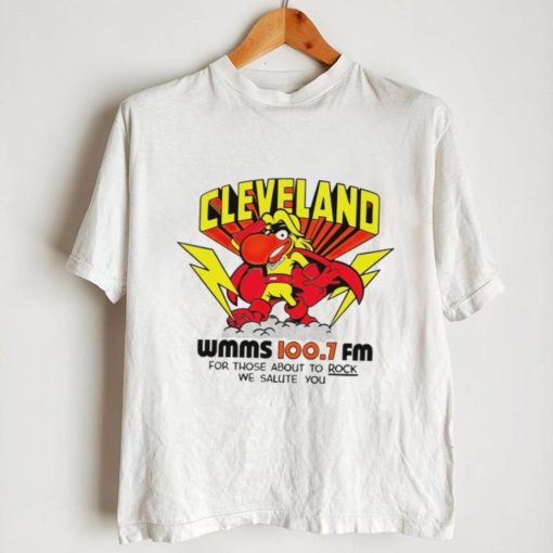 Cleveland WMMS 100.7 FM for those about to rock we salute you logo shirt