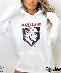 Cleveland baseball statue logo t shirt