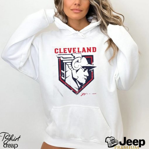 Cleveland baseball statue logo t shirt