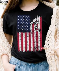 Climbing American Flag USA US Patriotic T Shirt