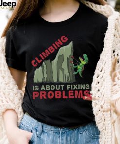 Climbing T Rex T Shirt Gift Climber Bolder Boulder