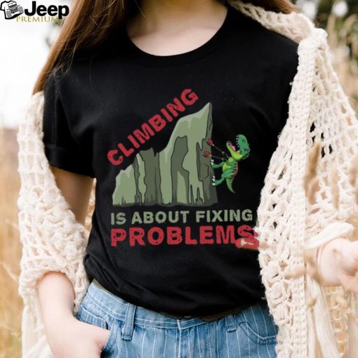 Climbing T Rex T Shirt Gift Climber Bolder Boulder