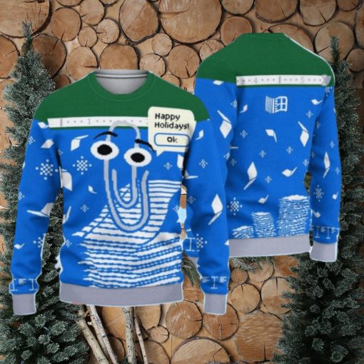 Clippy Is Front And Center On Microsoft’s Latest Holiday Ugly Christmas 3D Sweater