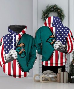 Coastal Carolina Chanticleers NCAA US FLag 3D Printed Hoodie