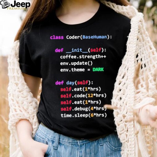 Coding Class Coder Basehuman Def Init Self Coffee Strength Shirt