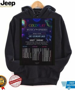 Cold Play World Tour UK Europe 2023 Poster shirt