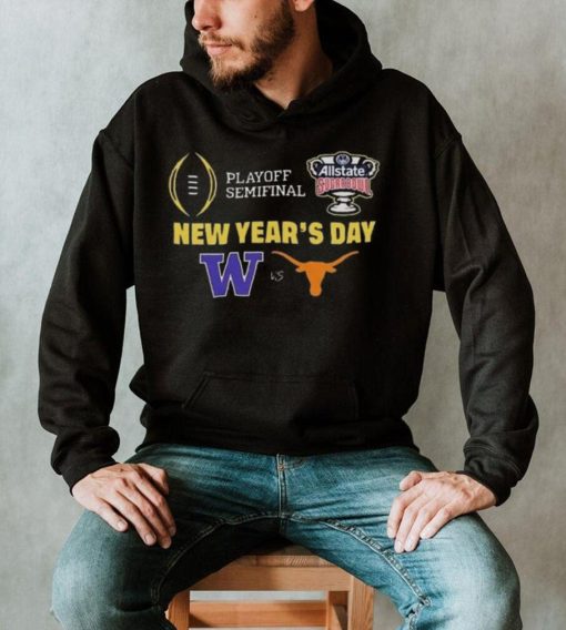 College Football Bowls Games Playoff Semifinal Allstate Sugar Bowl New Year’s Day Logo Washington Huskies Vs Texas Longhorns T shirt