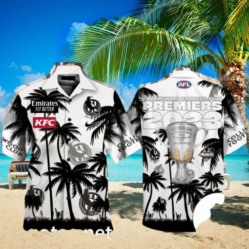 Collingwood Fc Premiers 2023 Afl Palm Tree Hawaiian Shirt