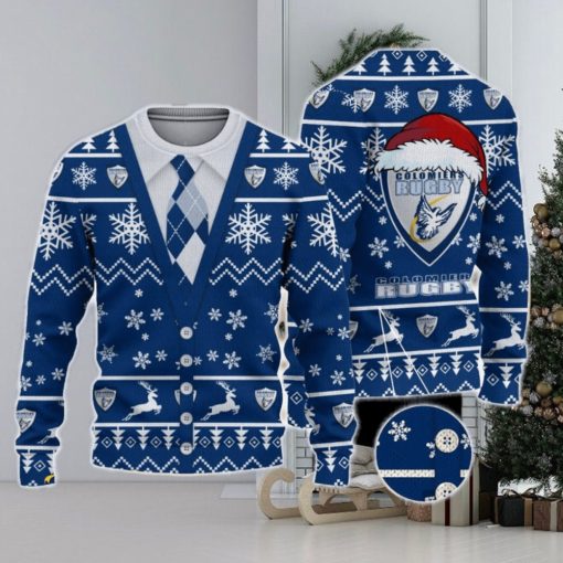 Colomiers Rugby Logo For Fans Santa Hat Ugly Christmas Sweater New Gift For Men And Women