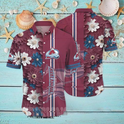 Colorado Avalanche NHL Floral All Over Print 3D Hawaiian Shirt