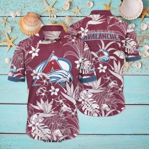 Colorado Avalanche NHL Floral Full Printed 3D Hawaiian Shirt