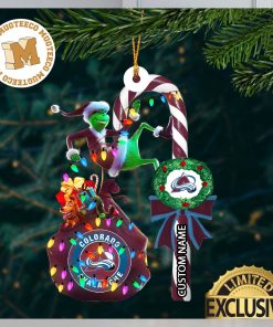 Colorado Avalanche NHL Grinch Candy Cane Personalized Xmas Gifts Christmas Tree Decorations Ornament_15233374 1