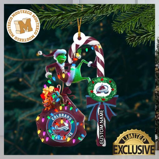 Colorado Avalanche NHL Grinch Candy Cane Personalized Xmas Gifts Christmas Tree Decorations Ornament_15233374 1