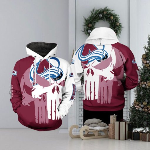 Colorado Avalanche NHL Team Skull 3D Printed Hoodie