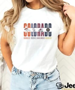 Colorado Broncos Rockies Avalanche Nuggets logo shirt