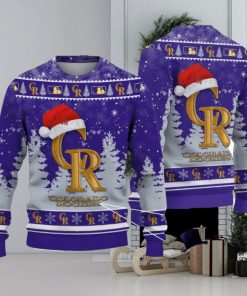 Colorado Rockies Logo Wearing Santa Hat Christmas Gift Ugly Christmas Sweater Christmas Gift Ideas