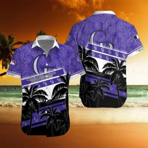 Colorado Rockies MLB Logo Hawaiian Shirt And Short Set Men Women hwaiian shirt