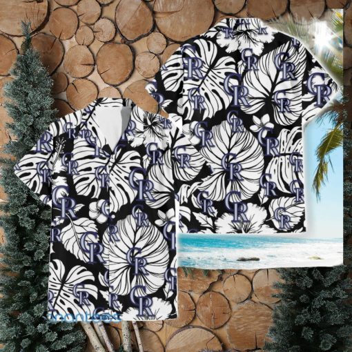 Colorado Rockies White Hibiscus Floral Tropical 3D Hawaiian Shirt For Men And Women