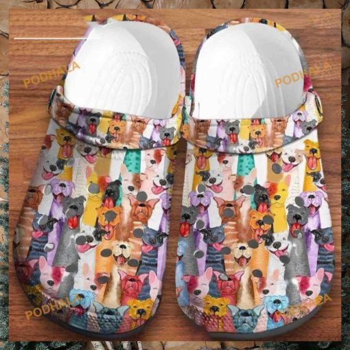 Colorful Dogs Pattern Clog, Perfect Gift for Dog Lovers, Vibrant Design cros