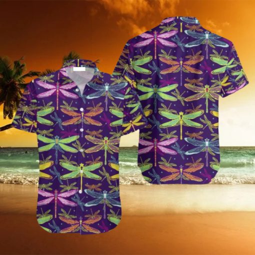 Colorful Dragonflies Insect Aloha Hawaiian Shirts