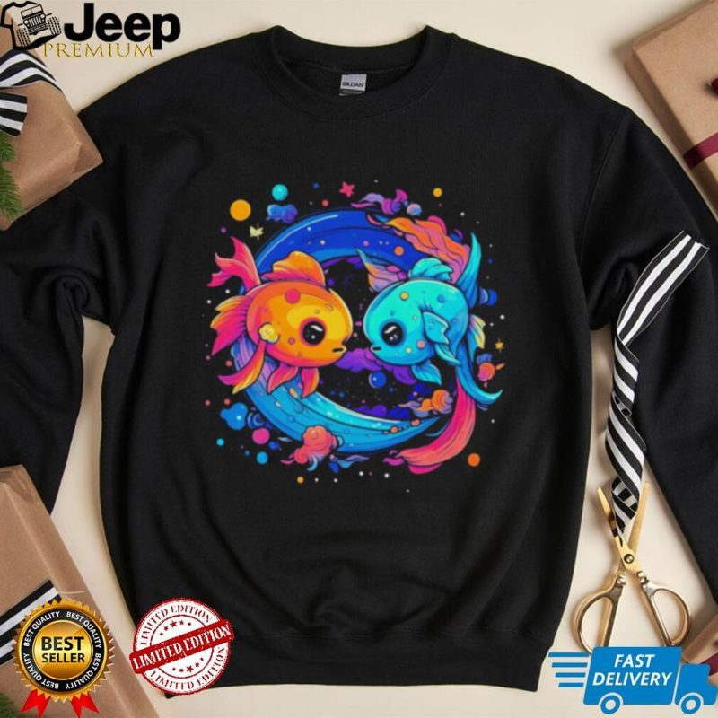 Colorful Kawaii Pisces art shirt
