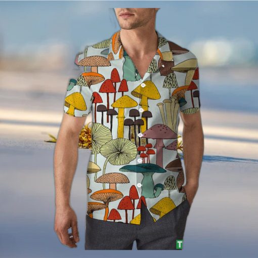 Colorful Mushroom Hippie Style Unisex 3D Hawaiian Shirt Signature Gift For Men And Women Holiday