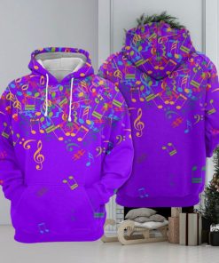 Colorful Music Notes 3D Printed Hoodie Ver 2