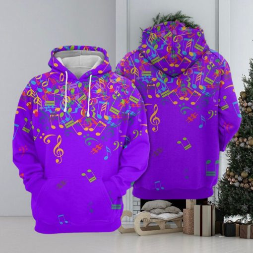 Colorful Music Notes 3D Printed Hoodie Ver 2