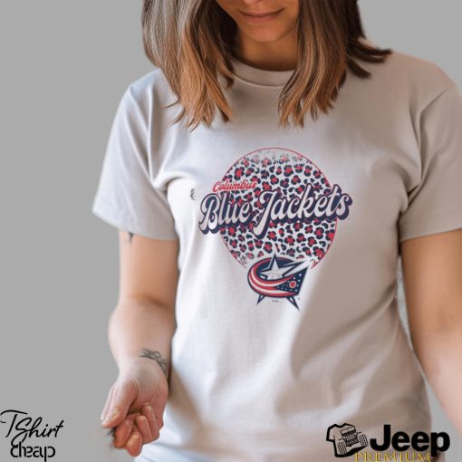 Columbus Blue Jackets Branded Leopard Print Long Sleeve T Shirt