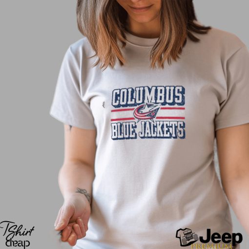 Columbus Blue Jackets Champion Tri Blend Dual Stripe T Shirt