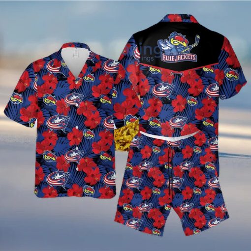 Columbus Blue Jackets Hibiscus Summer Set Hawaiian Shirts