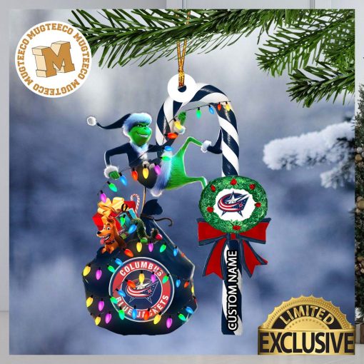 Columbus Blue Jackets NHL Grinch Candy Cane Personalized Xmas Gifts Christmas Tree Decorations Ornament_59032587 1