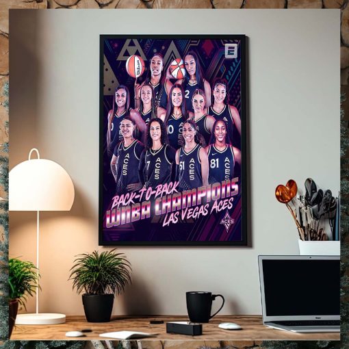 Congrats Las Vegas Aces First Team To Go Back To Back WNBA Champions 2022 2023 Home Decor Poster Canvas