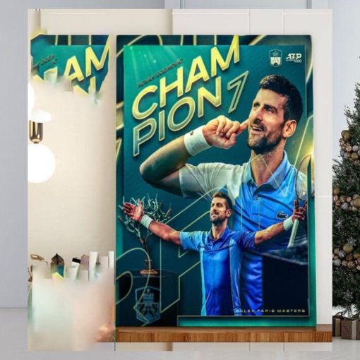 Congrats Novak Djokovic Is The 2023 Rolex Paris Masters Winner For The 7 Time Champion Home Decor Poster Canvas