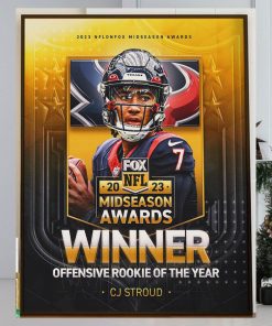 Congrats QB CJ Stroud Is 2023 NFL on FOX Midseason Awards Winner Offensive Rookie Of The Year Home Decor Poster Canvas