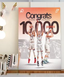 Congrats The Goat Of WNBA Diana Taurasi Becomes The First Player Reach 10000 Career Points In WNBA Home Decor Poster Canvas