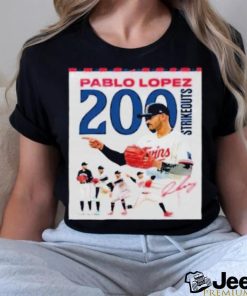 Congrats to Pablo Lopez On 200 Strikeouts This Season With Minnesota Twins In MLB Shirt