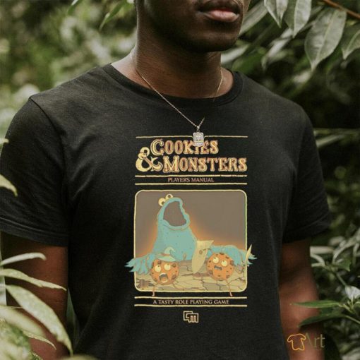 Cookie Monster X Dungeons and Dragons Cookies and Monsters players manual a tasty role playing game shirt