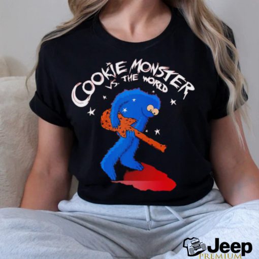 Cookie Monster in the style of Scott Pilgrim vs The World Cookie Monster vs the World shirt