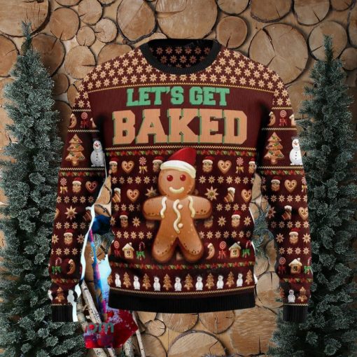 Cookies Lets Get Baked Christmas Ugly Christmas Sweater Impressive Gift For Men And Women