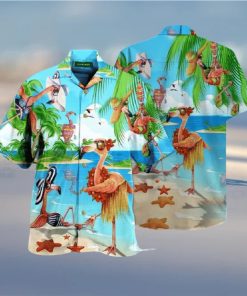 Cool Aloha Flamingo Hawaiian Shirt Beach Gift For Friend