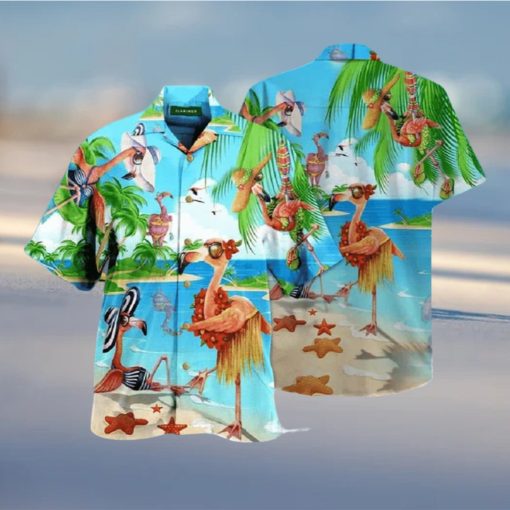 Cool Aloha Flamingo Hawaiian Shirt Beach Gift For Friend