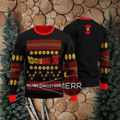 Cool Dragon Ball Z Logo Ugly Christmas Black Sweater