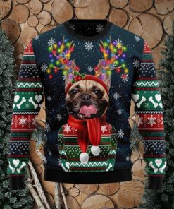 Cool French Bulldog Christmas Light Ugly Christmas Sweater