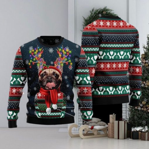 Cool French Bulldog Christmas Ugly Sweater Sweatshirt