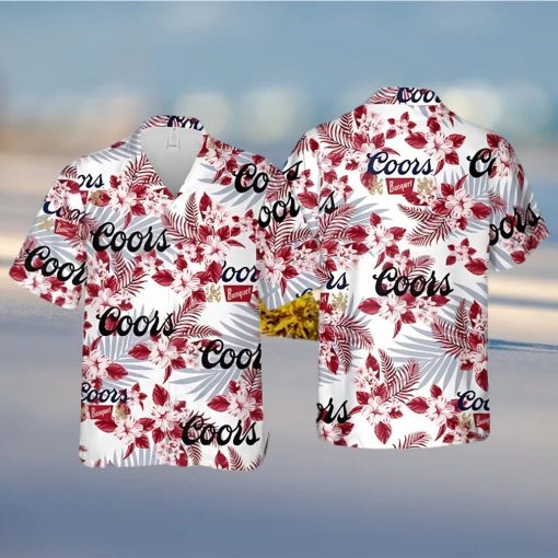 Coors Banquet Beer Flower Pattern Hawaiian Shirt