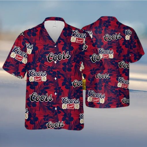 Coors Banquet Beer Tropical Flower Pattern Hawaiian Shirt Beach Gift For Him