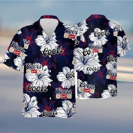 Coors Banquet Floral Pattern Hawaiian Shirt Beach Gift For Beer Lovers