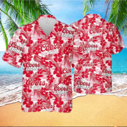 Coors Light Beer Hawaiian Shirt Tropical Flower Pattern Gift For Beach Vacation